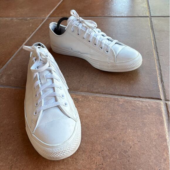 Converse White Leather All Stars Low Ox Unisex size 10M 12W Clean Classic main image 7